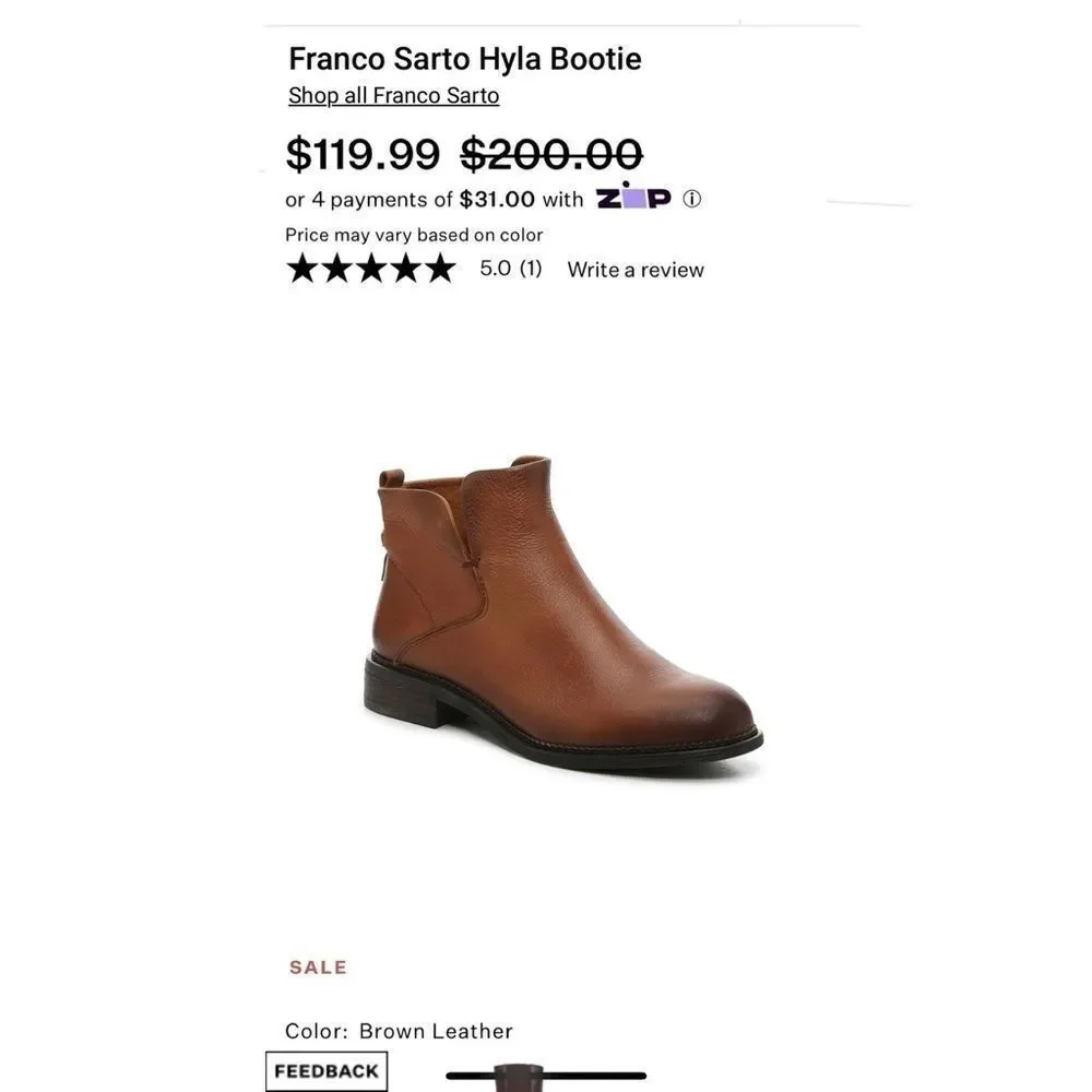 Franco Sarto Hyla Bootie in Brown